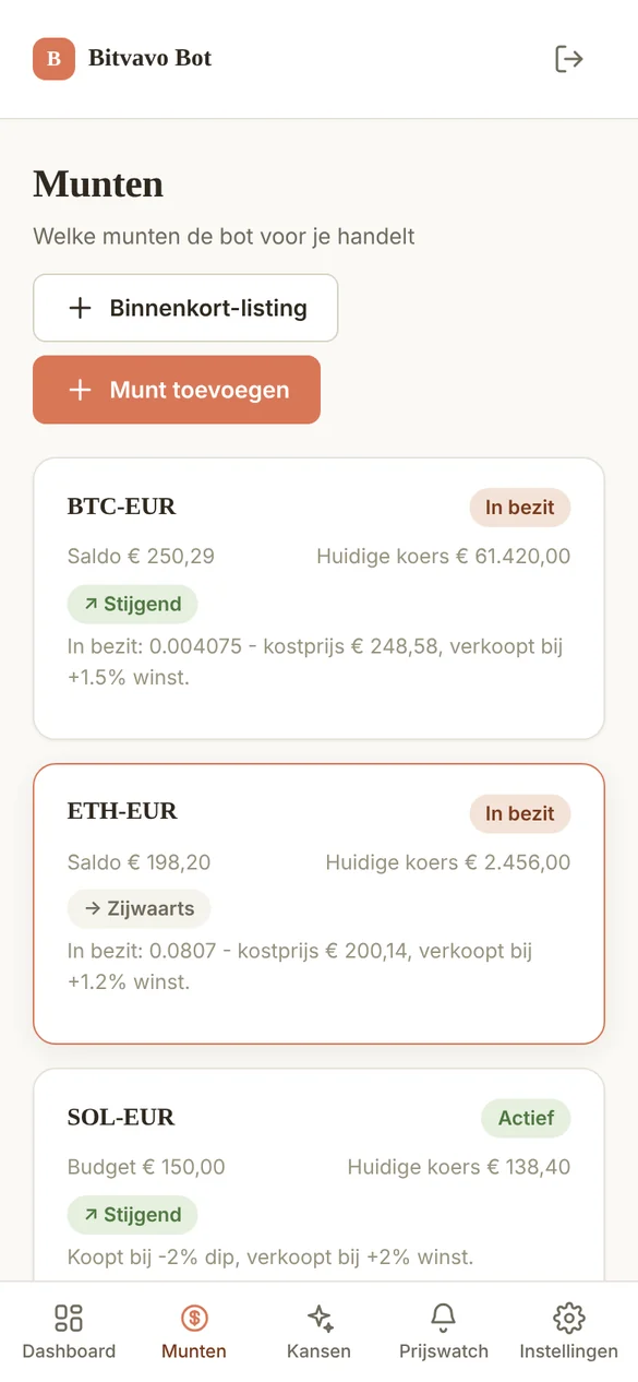 Screenshot 3 van Bitvavo Bot