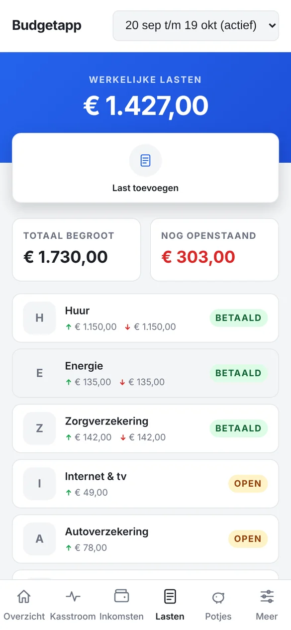 Screenshot 3 van Budgetapp