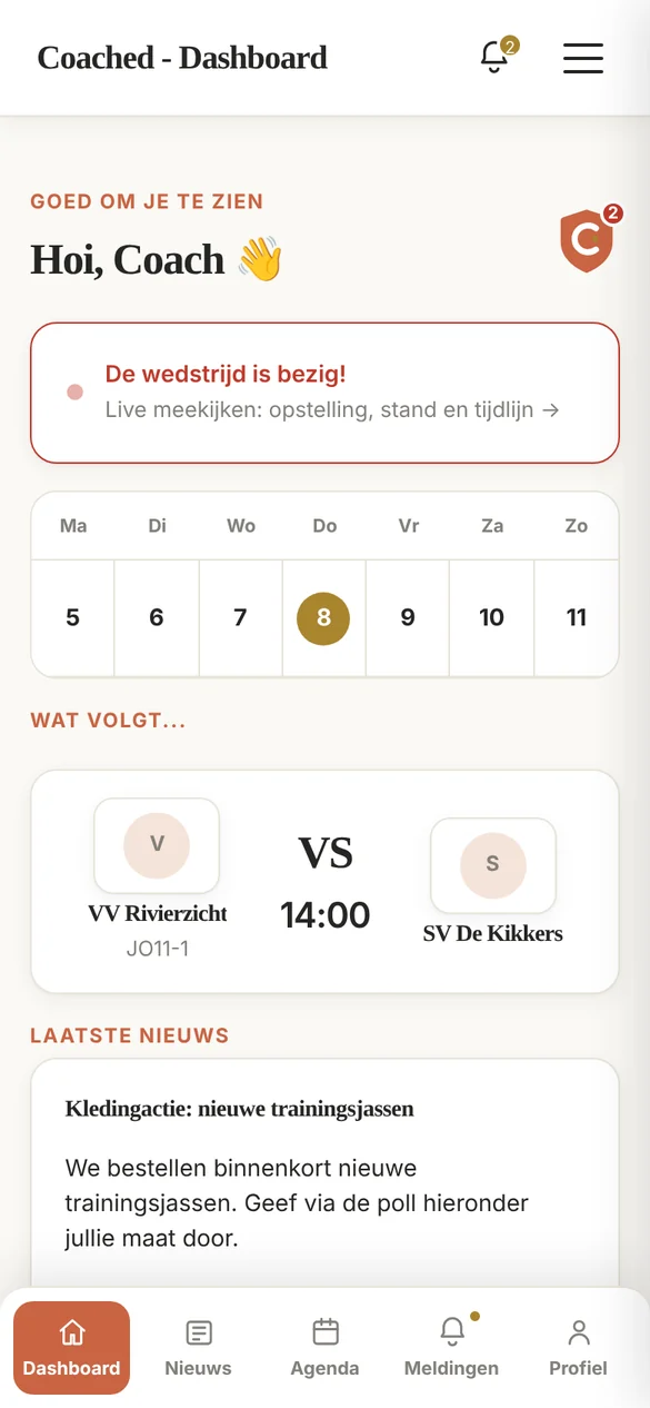 Screenshot van Coached